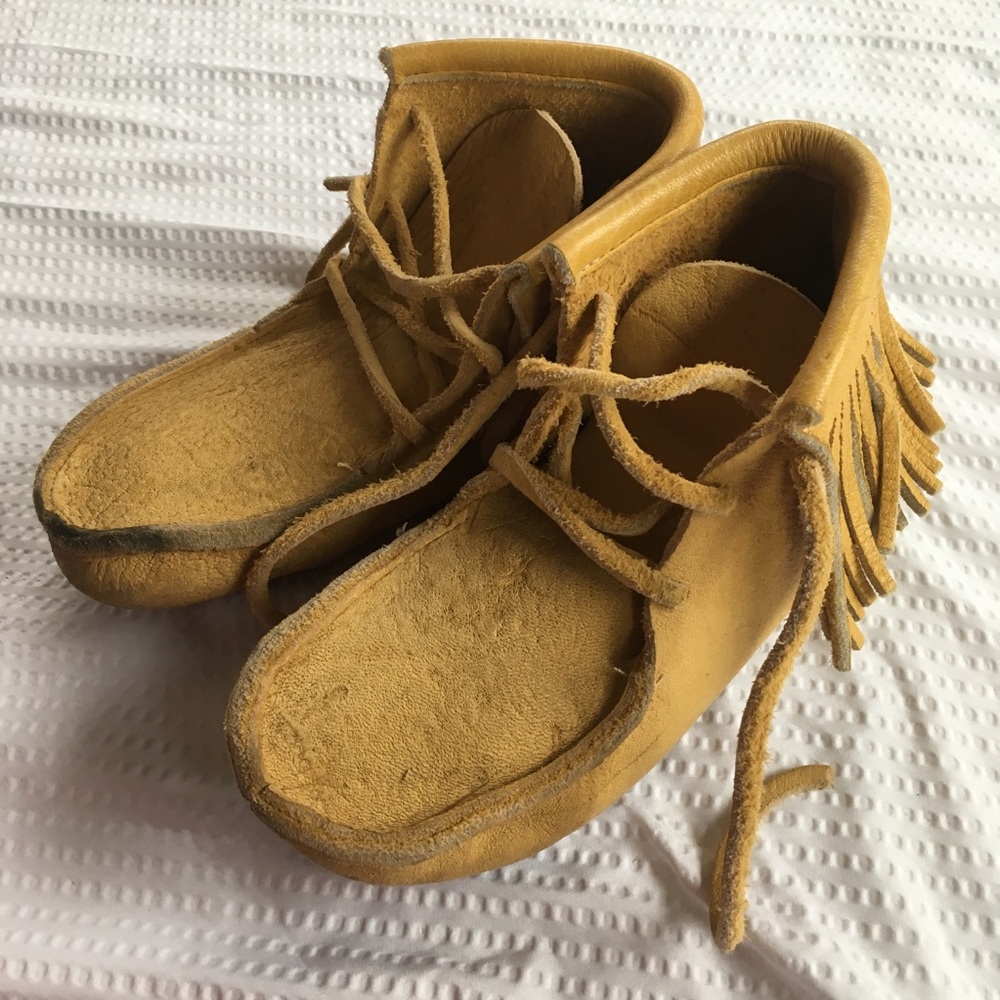 Moccasin Booties with Fringe - USA Made, Moosehide
